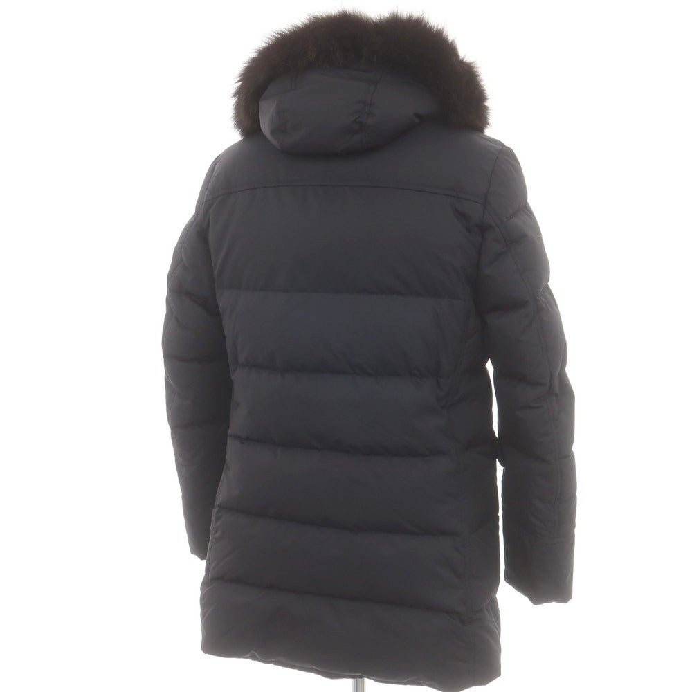 【中古】ムーレー MOORER BARBIERI-WK ポリエステル ファー ダウンコート ダークネイビー【 48 】【 状態ランクB 】【 メンズ 】