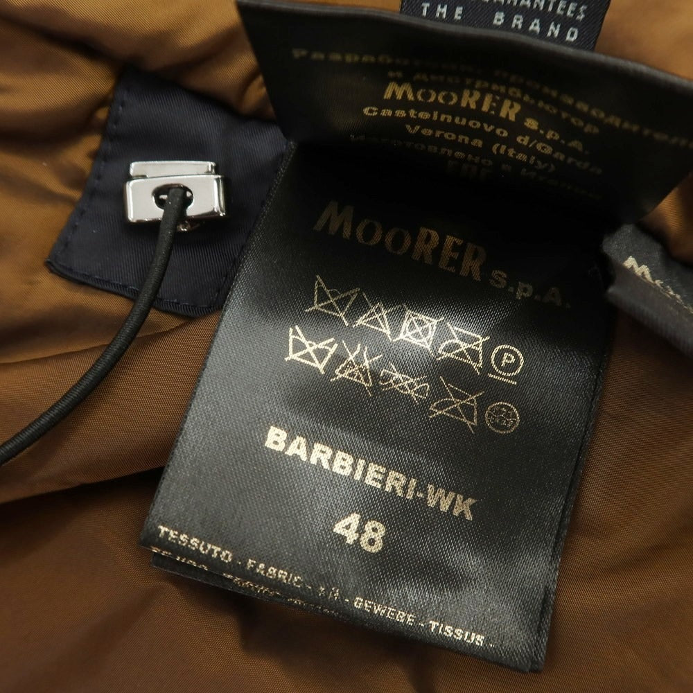 【中古】ムーレー MOORER BARBIERI-WK ポリエステル ファー ダウンコート ダークネイビー【 48 】【 状態ランクB 】【 メンズ 】