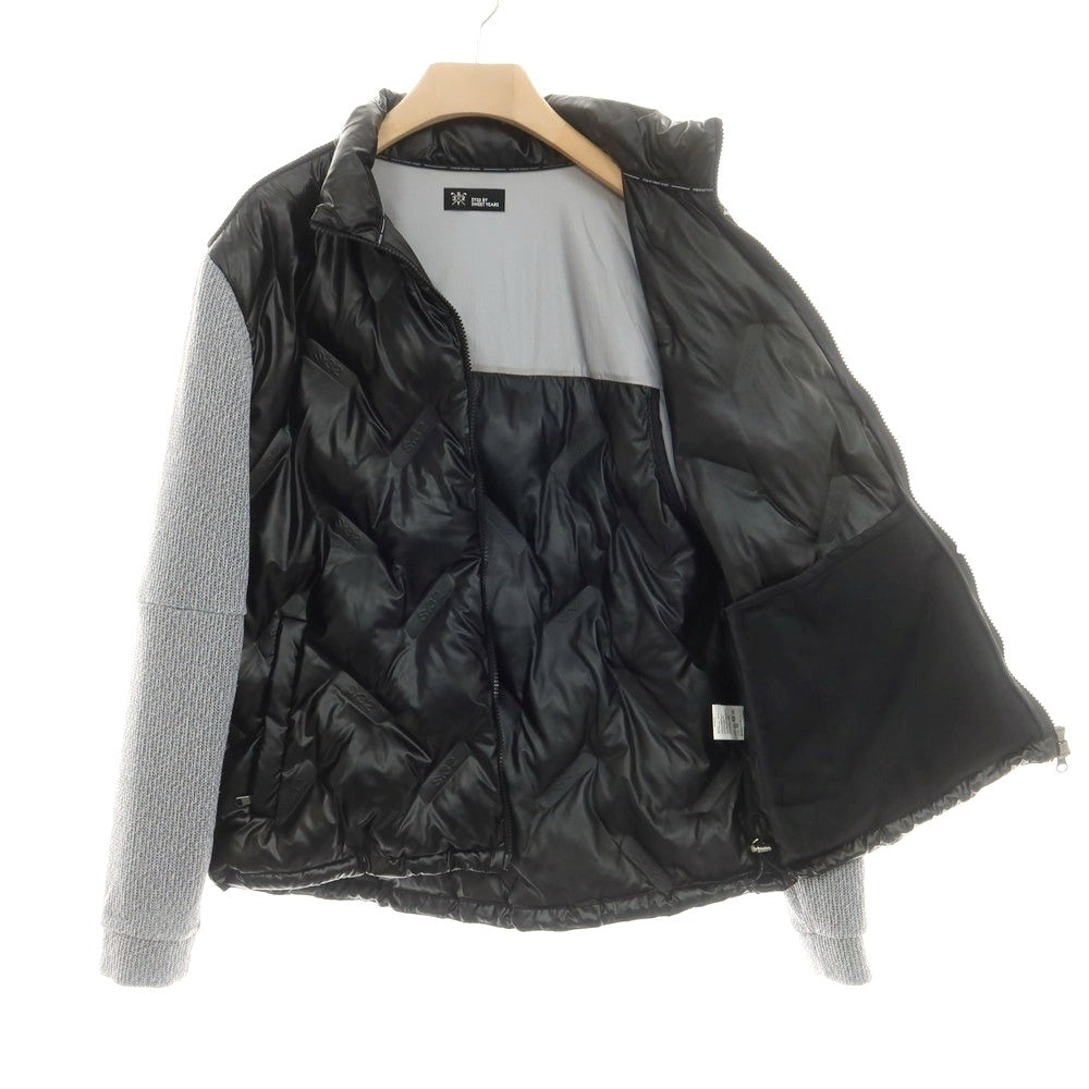 【中古】エスワイサーティトゥー バイ スウィートイヤーズ SY32 BY SWEET YEARS ボンディング ロゴ キルトジャケット 中綿ブルゾン ブラックxグレー【 L 】【 状態ランクB 】【 メンズ 】