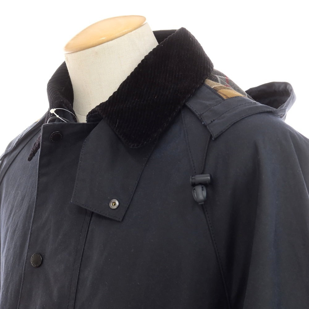 【中古】バブアー Barbour ×YLEVE ワックスコットン ベルテッド ステンカラーコート ネイビー【 S 】【 状態ランクB 】【 メンズ 】