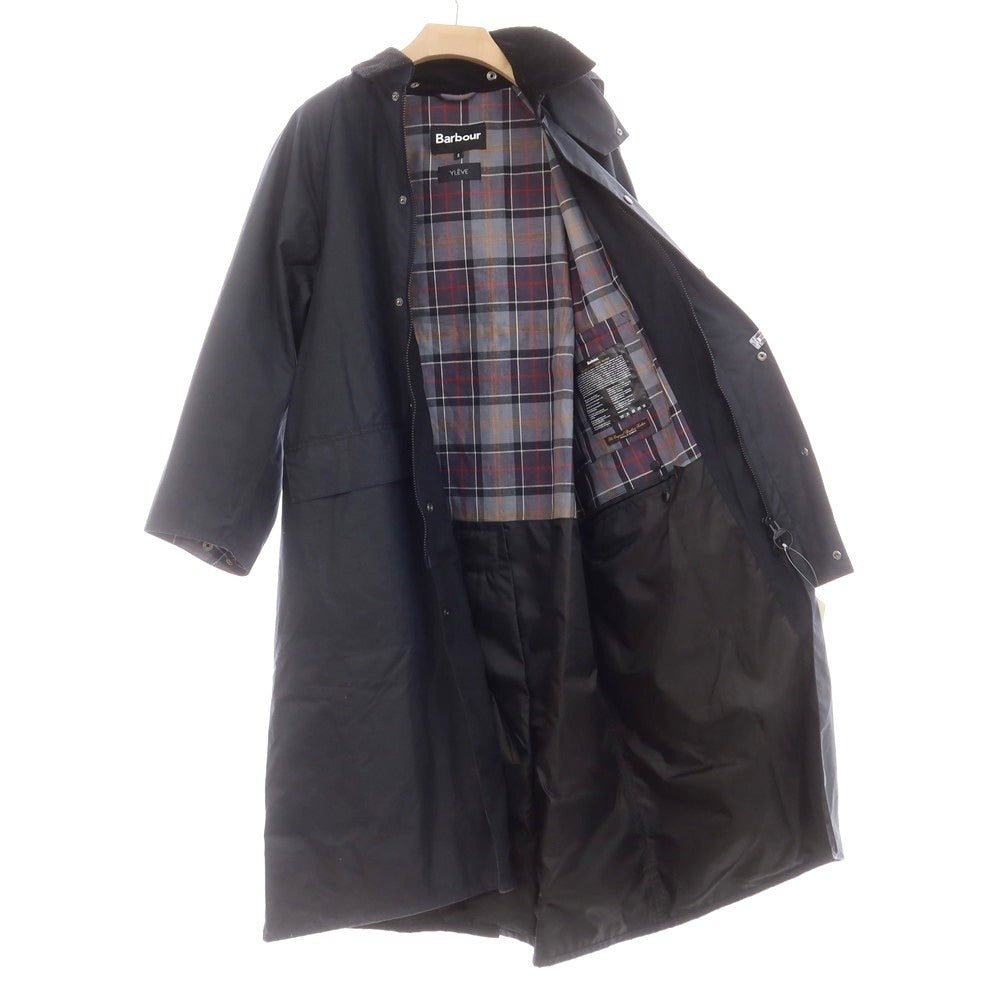 【中古】バブアー Barbour ×YLEVE ワックスコットン ベルテッド ステンカラーコート ネイビー【 S 】【 状態ランクB 】【 メンズ 】