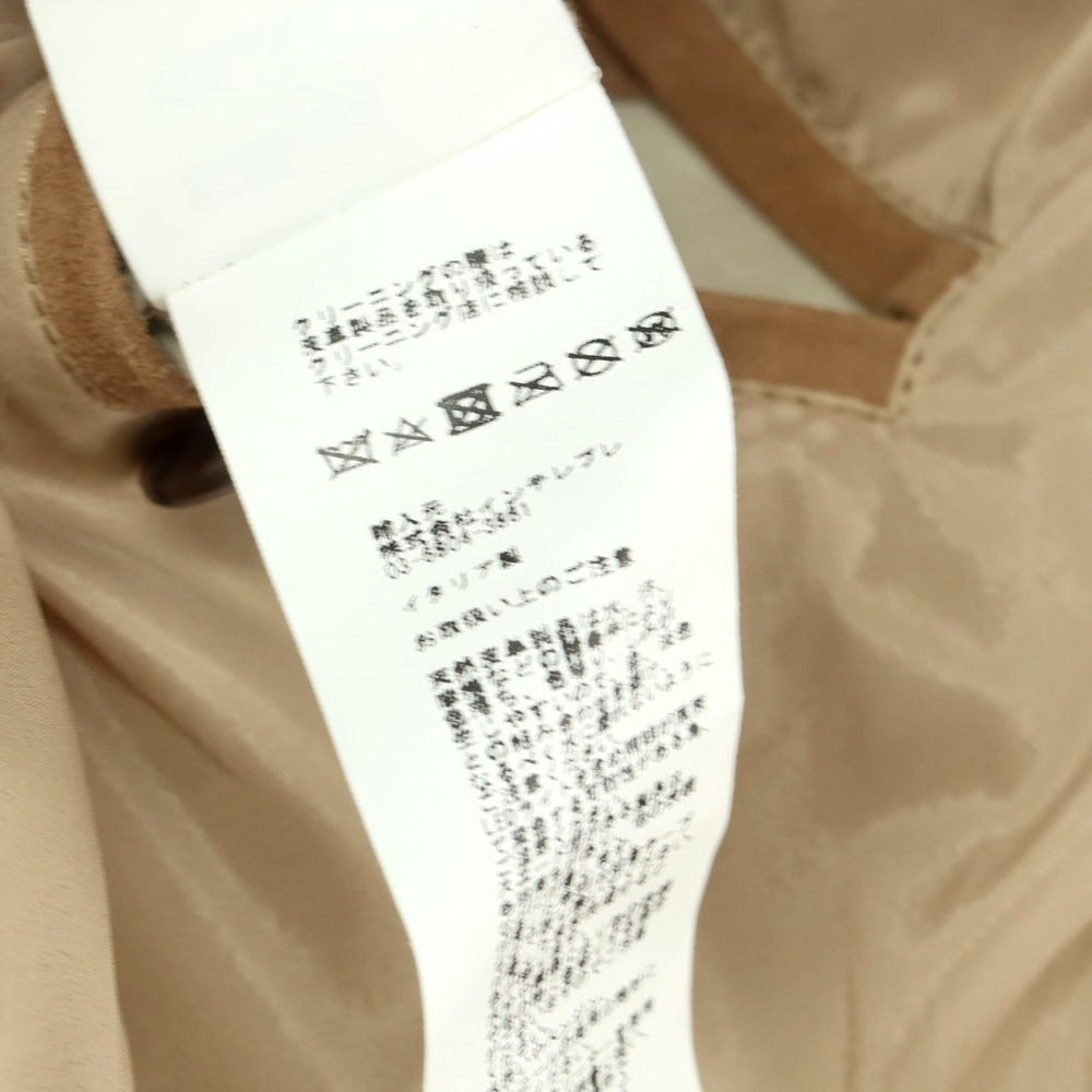 【中古】エンメティ EMMETI ゴートスキン スエード ダブルジップ ダウンベスト ベージュ【 44 】【 状態ランクA 】【 メンズ 】