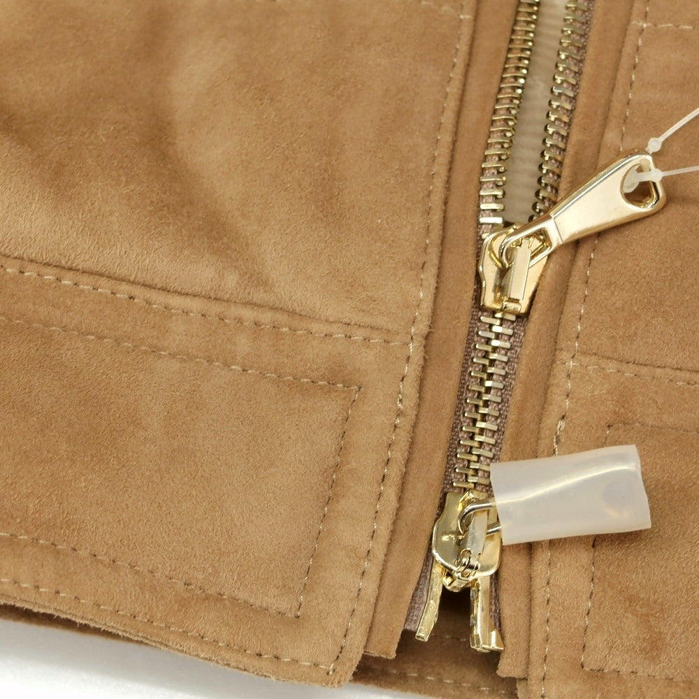 【中古】エンメティ EMMETI ゴートスキン スエード ダブルジップ ダウンベスト ベージュ【 44 】【 状態ランクA 】【 メンズ 】