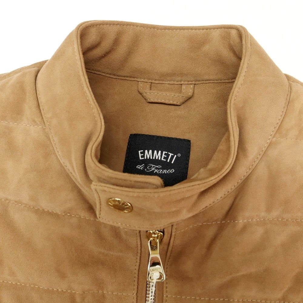 【中古】エンメティ EMMETI ゴートスキン スエード ダブルジップ ダウンベスト ベージュ【 44 】【 状態ランクA 】【 メンズ 】
