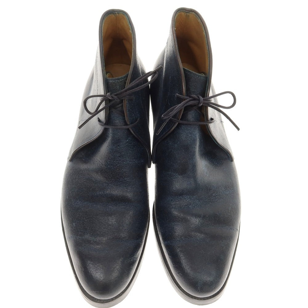 【中古】コルノブルゥ CORNO BLU バケッタレザー チャッカブーツ ネイビー【 7 1/2 】【 状態ランクB 】【 メンズ 】