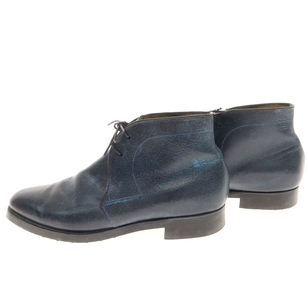 【中古】コルノブルゥ CORNO BLU バケッタレザー チャッカブーツ ネイビー【 7 1/2 】【 状態ランクB 】【 メンズ 】