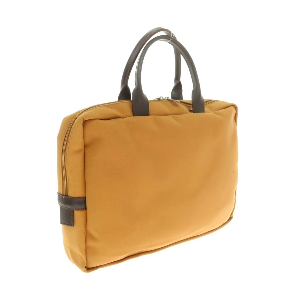 【中古】ル タヌア LE TANNEUR キャンバス レザー ブリーフケース オレンジブラウンxダークブラウン【 状態ランクC 】【 メンズ 】