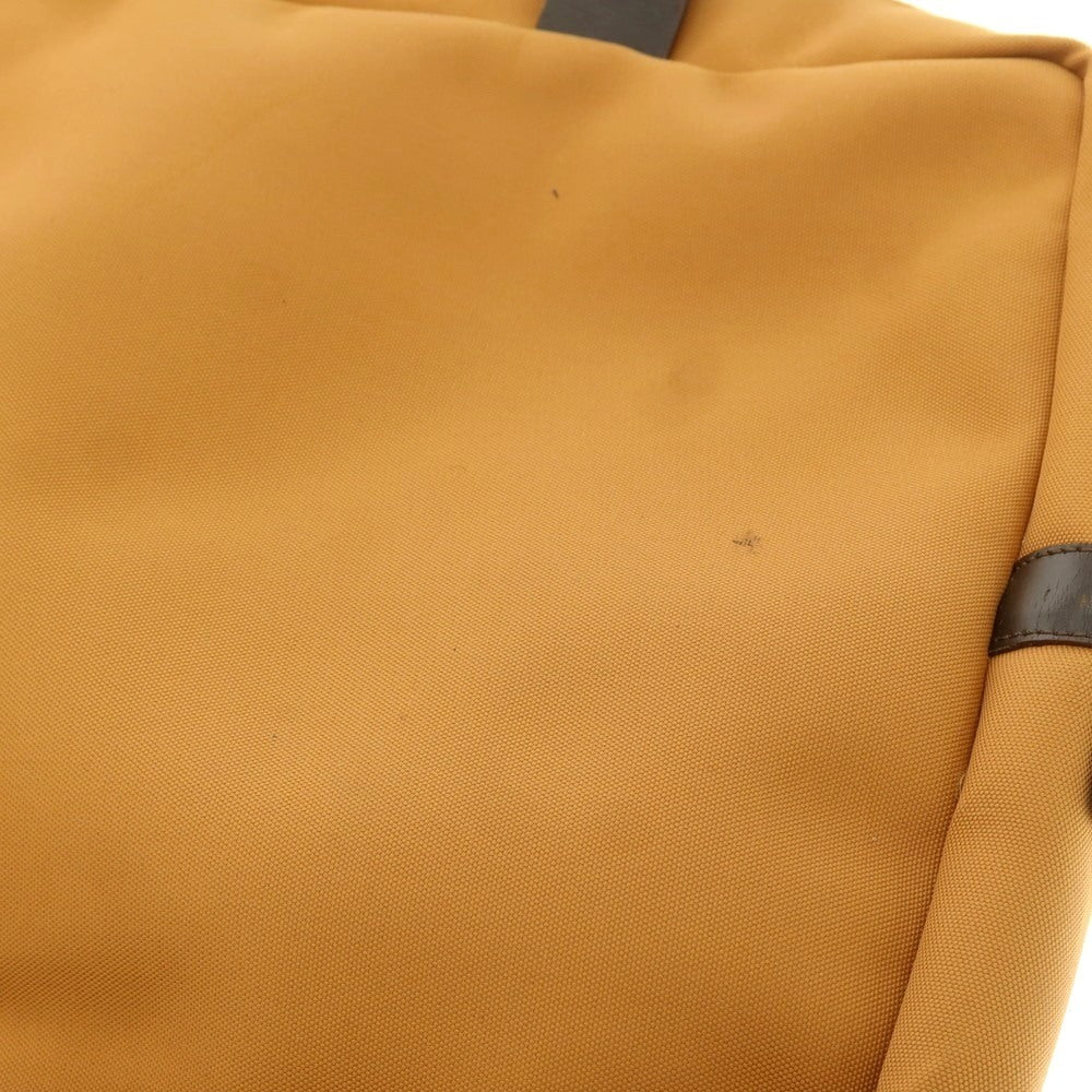 【中古】ル タヌア LE TANNEUR キャンバス レザー ブリーフケース オレンジブラウンxダークブラウン【 状態ランクC 】【 メンズ 】