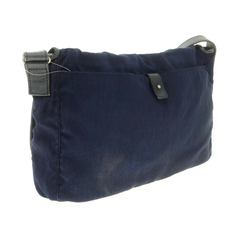 【中古】ビルアンバーグ Bill Amberg コットン ショルダーバッグ ネイビー【 状態ランクC 】【 メンズ 】