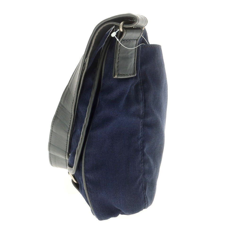 【中古】ビルアンバーグ Bill Amberg コットン ショルダーバッグ ネイビー【 状態ランクC 】【 メンズ 】