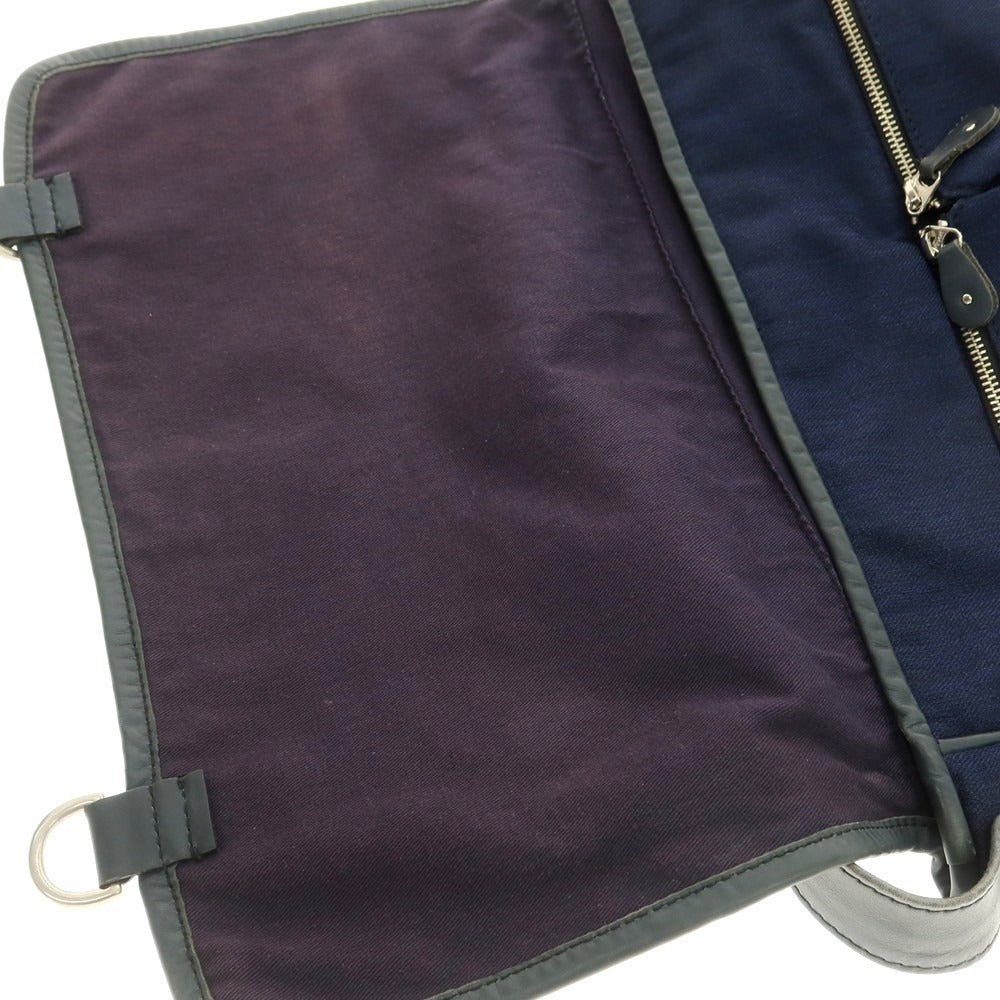【中古】ビルアンバーグ Bill Amberg コットン ショルダーバッグ ネイビー【 状態ランクC 】【 メンズ 】