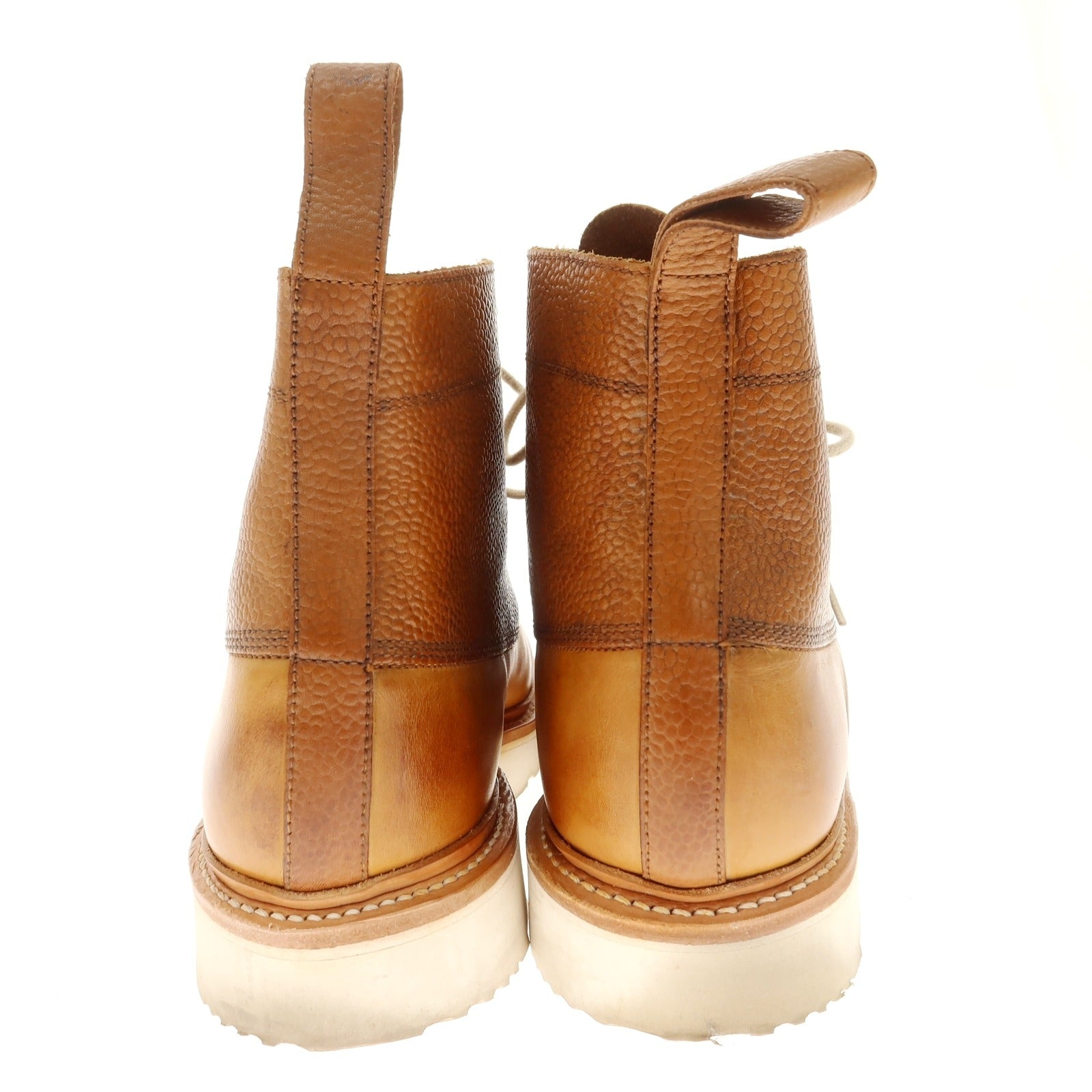 【中古】グレンソン GRENSON コンビ レースアップ ブーツ ライトブラウン【 7 1/2 】【 状態ランクB 】【 メンズ 】