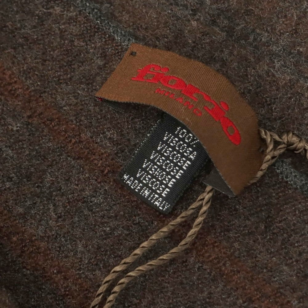 【中古】フィオリオ FIORIO レーヨン ストライプ マフラー ダークブラウン【 状態ランクA 】【 メンズ 】