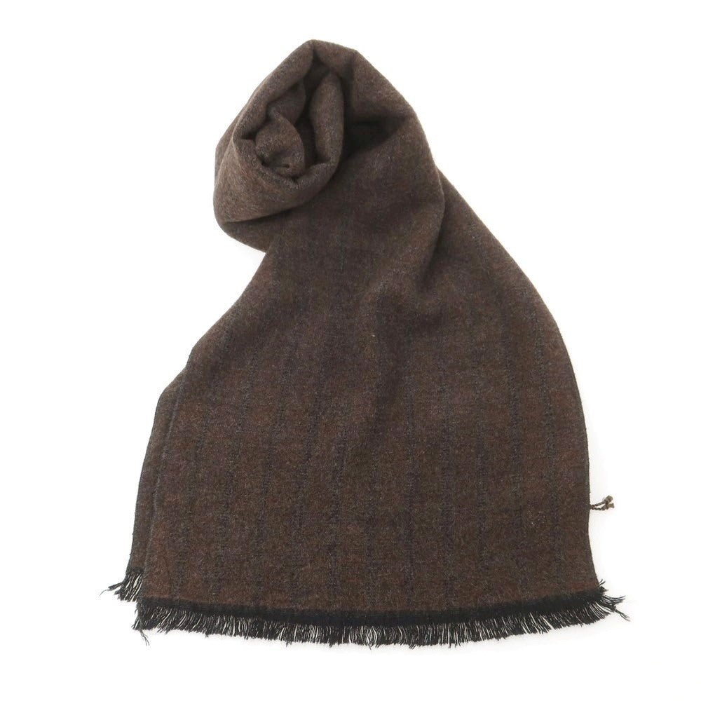 【中古】フィオリオ FIORIO レーヨン ストライプ マフラー ダークブラウン【 状態ランクA 】【 メンズ 】