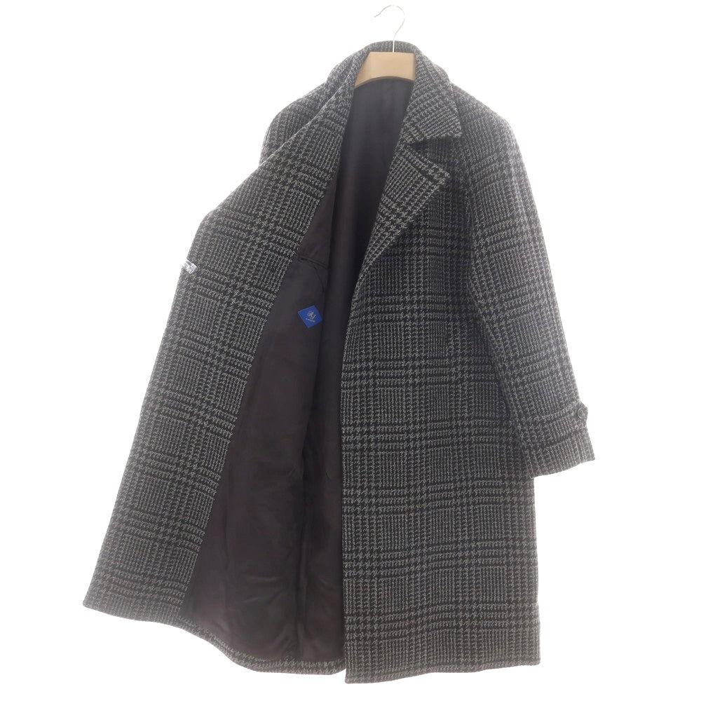 【中古】リングヂャケット RING JACKET ツイードウール チェック チェスターフィールドコート グレーxブラック【 46 】【 状態ランクA 】【 メンズ 】