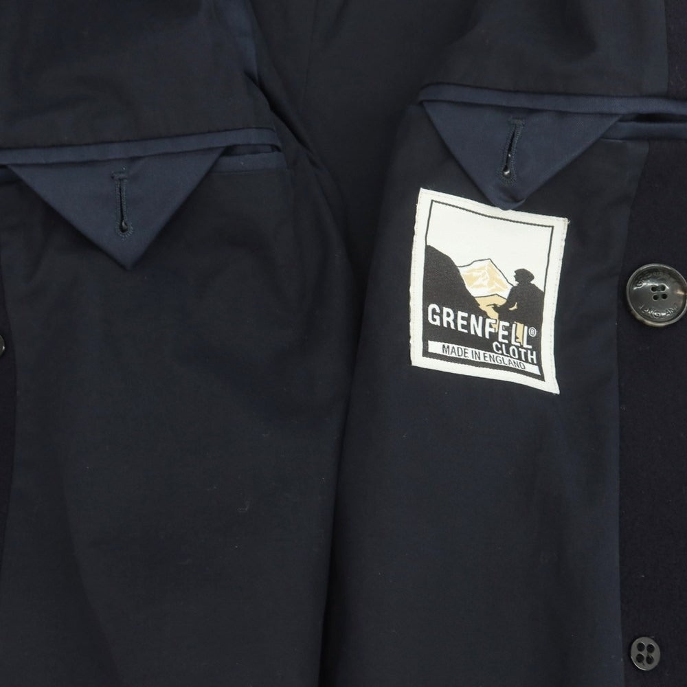 【中古】グレンフェル GRENFELL グレンフェルクロス ダブルブレストコート ネイビー【 36 】【 状態ランクB 】【 メンズ 】