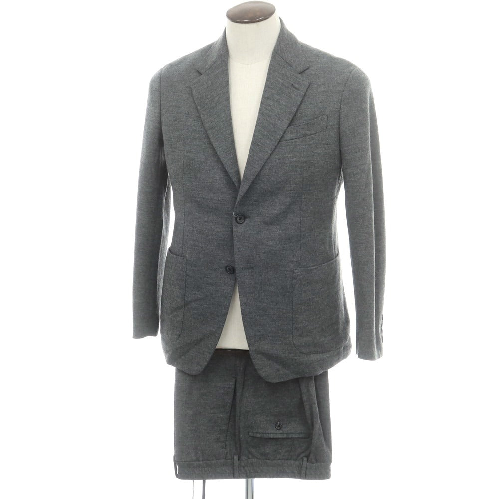 【中古】エストネーション ESTNATION ウールジャージー 2つボタンスーツ グレー【 L 】【 状態ランクB 】【 メンズ 】