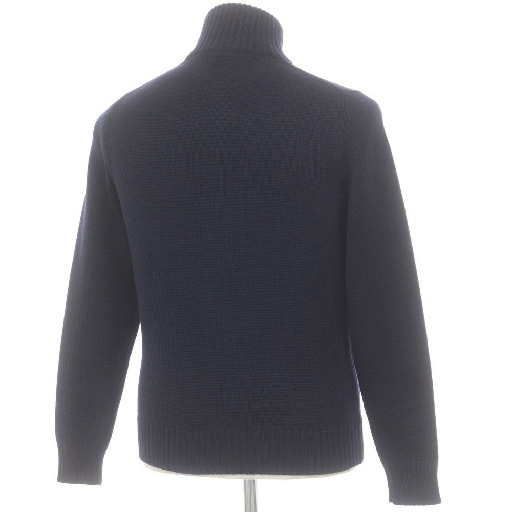 【中古】ザノーネ ZANONE ミドルゲージ ウール スタンドカラー カーディガン ネイビー【 48 】【 状態ランクA 】【 メンズ 】