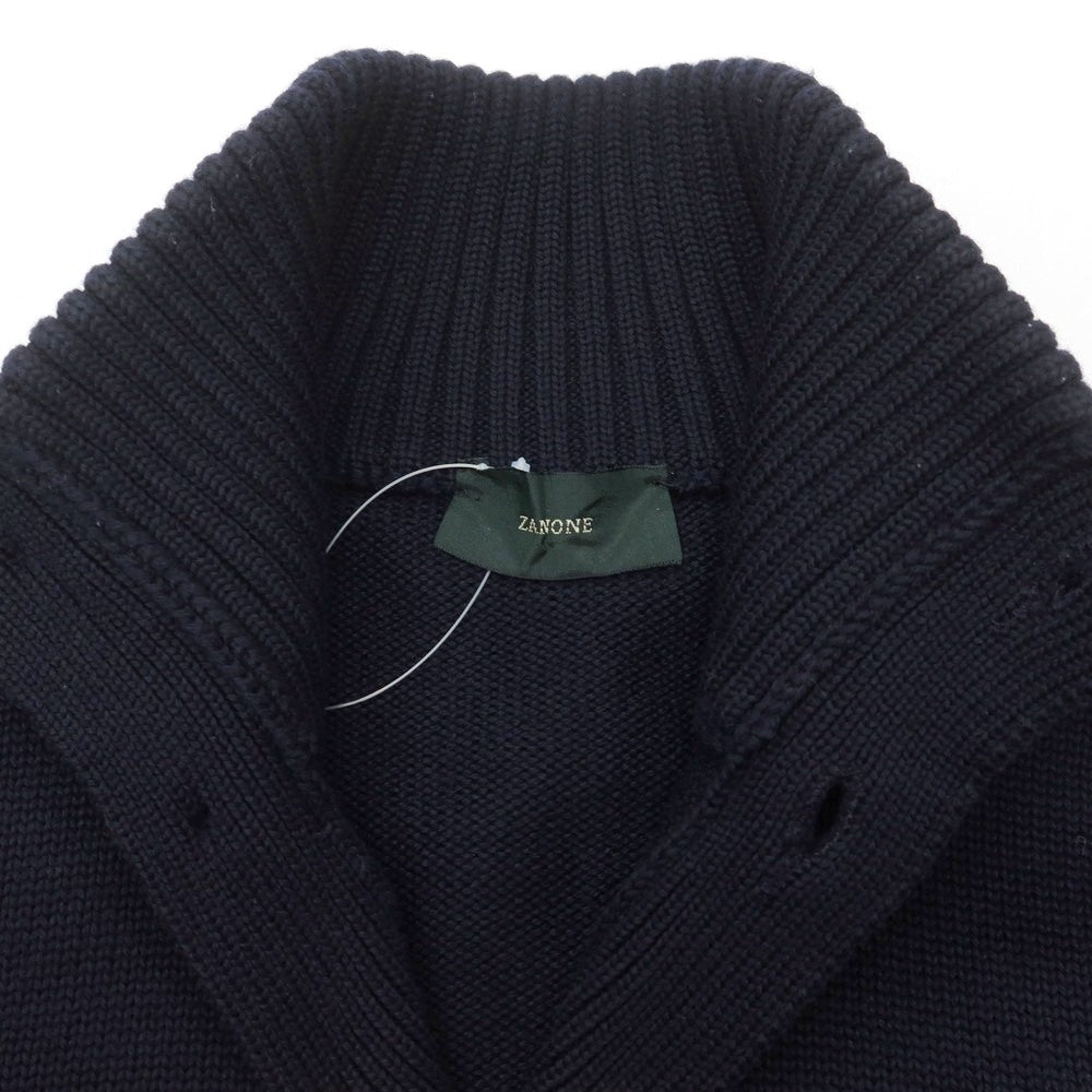 【中古】ザノーネ ZANONE ミドルゲージ ウール スタンドカラー カーディガン ネイビー【 48 】【 状態ランクA 】【 メンズ 】