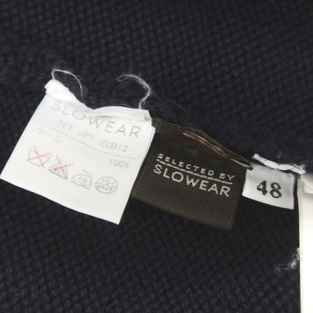 【中古】ザノーネ ZANONE ミドルゲージ ウール スタンドカラー カーディガン ネイビー【 48 】【 状態ランクA 】【 メンズ 】