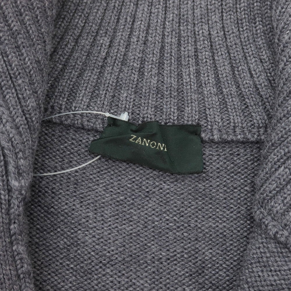 【中古】ザノーネ ZANONE ミドルゲージ ウール スタンドカラー カーディガン グレー【 48 】【 状態ランクB 】【 メンズ 】
