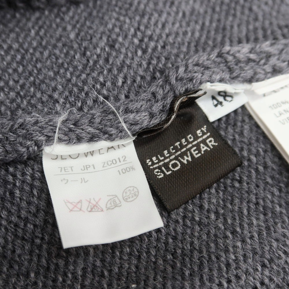 【中古】ザノーネ ZANONE ミドルゲージ ウール スタンドカラー カーディガン グレー【 48 】【 状態ランクA 】【 メンズ 】