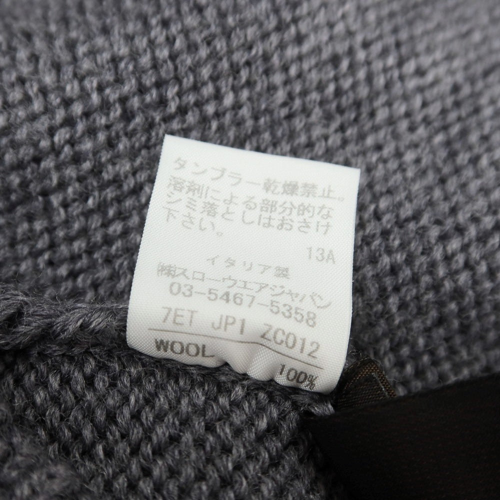 【中古】ザノーネ ZANONE ミドルゲージ ウール スタンドカラー カーディガン グレー【 48 】【 状態ランクB 】【 メンズ 】