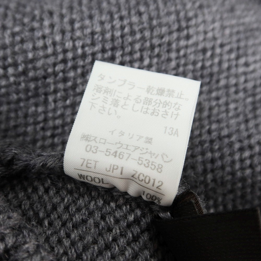 【中古】ザノーネ ZANONE ミドルゲージ ウール スタンドカラー カーディガン グレー【 48 】【 状態ランクB 】【 メンズ 】