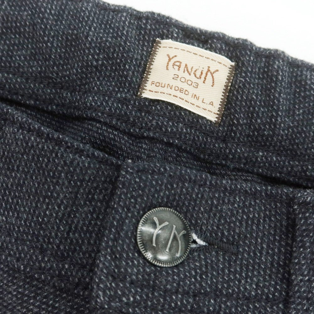 【中古】ヤヌーク YANUK ストレッチ ポリエステルレーヨン 5ポケットパンツ ブラックネイビーxグレー【 M 】【 状態ランクB 】【 メンズ 】