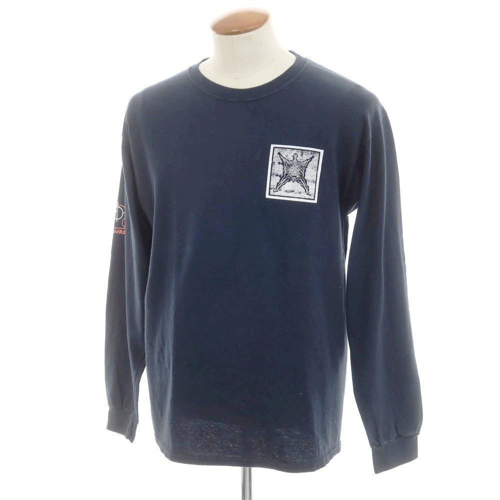 【中古】ブレインデッド BRAIN DEAD コットン系 クルーネック 長袖Tシャツ ネイビー【 M 】【 状態ランクC 】【 メンズ 】