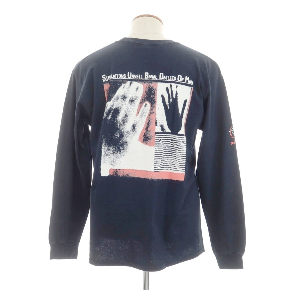 【中古】ブレインデッド BRAIN DEAD コットン系 クルーネック 長袖Tシャツ ネイビー【 M 】【 状態ランクC 】【 メンズ 】