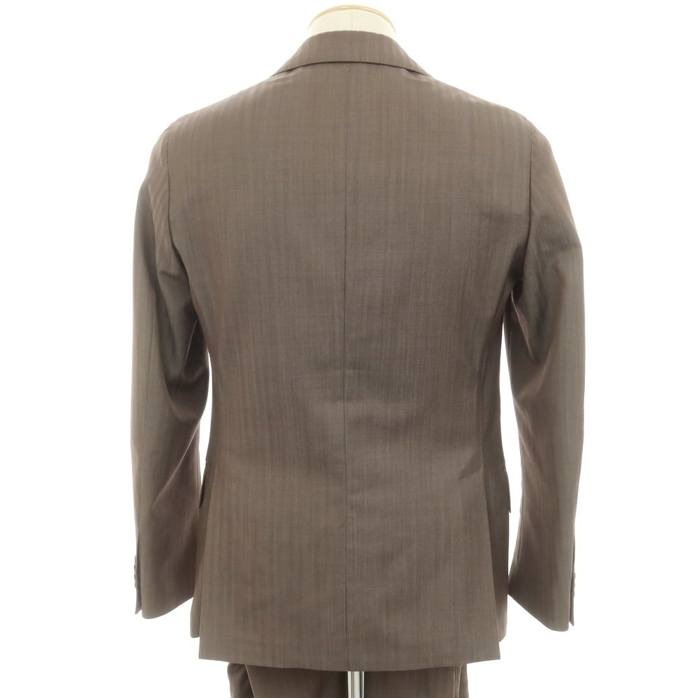 【中古】ラルディーニ LARDINI ウール 3つボタンスーツ アッシュブラウン【 42 】【 状態ランクC 】【 メンズ 】