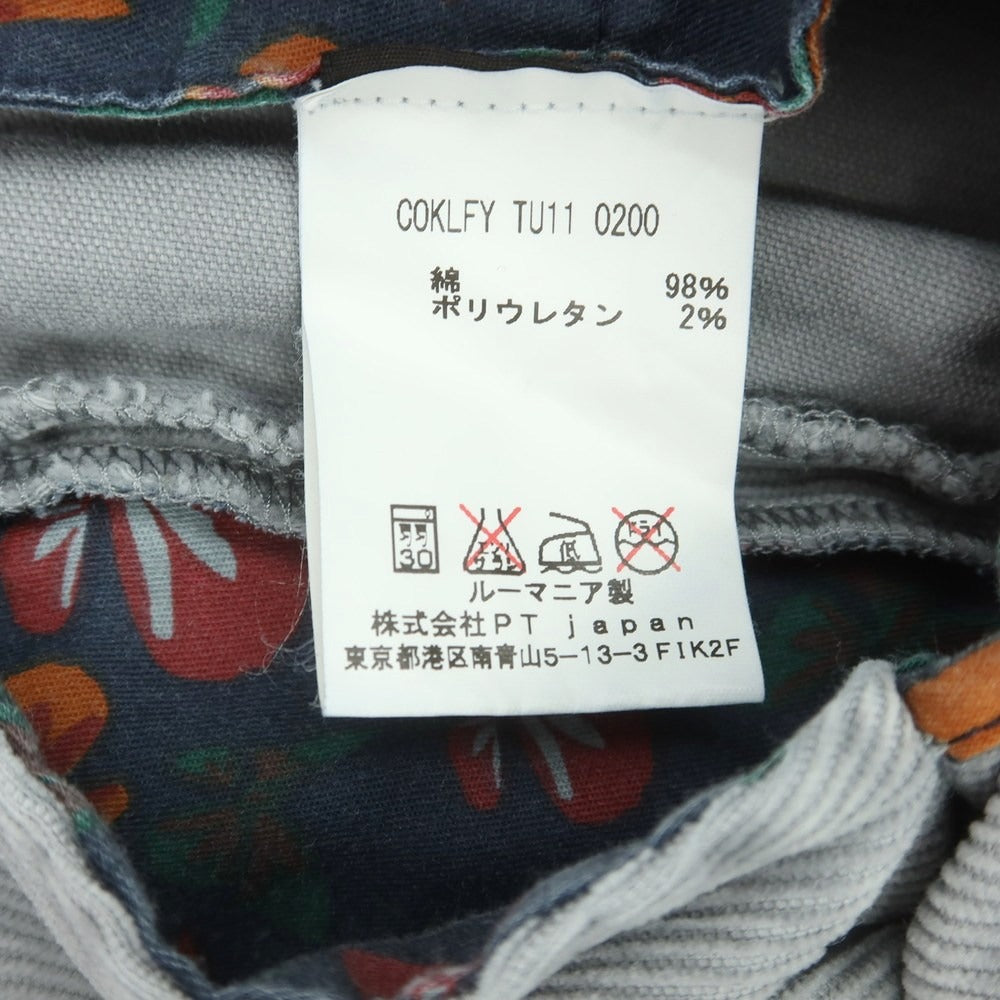 【中古】ピーティーゼロウーノ PT01 FLY ストレッチ コットン 細畝 コーデュロイパンツ グレー【 44 】【 状態ランクC 】【 メンズ 】