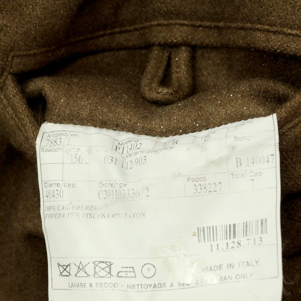 【中古】ベルベスト Belvest カシミヤ ダブルブレストコート オリーブ【 50 】【 状態ランクC 】【 メンズ 】