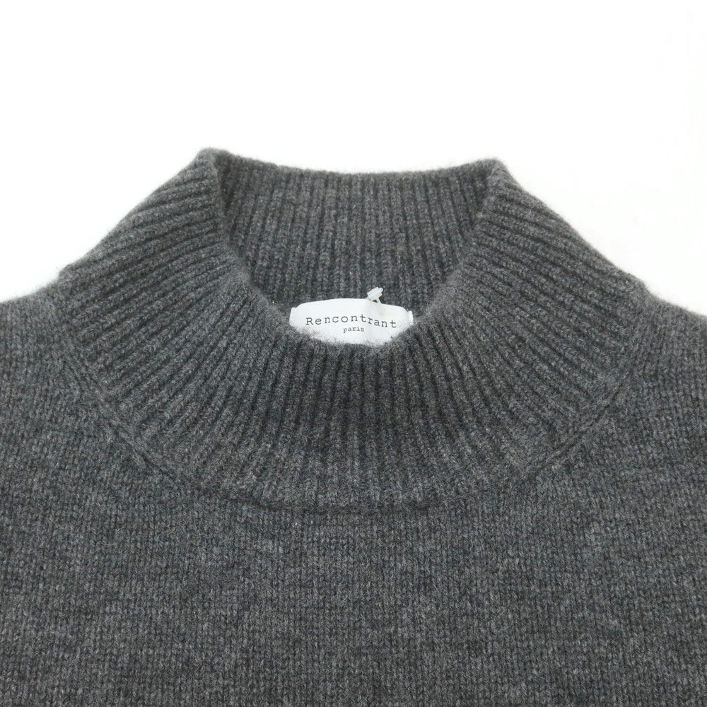 【中古】レンコントラント RENCONTRANT カシミヤ ハイネック プルオーバーニット ダークグレー【 L 】【 状態ランクB 】【 メンズ 】
