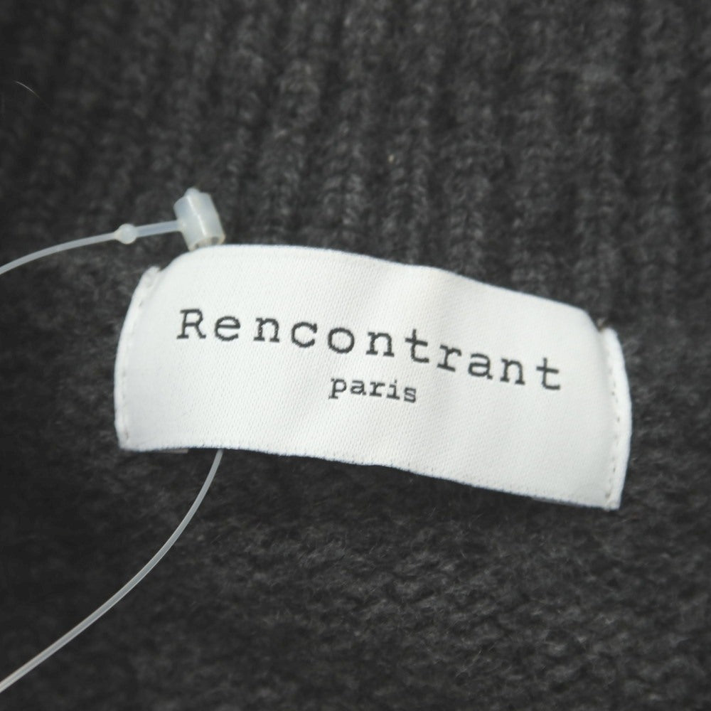 【中古】レンコントラント RENCONTRANT カシミヤ ハイネック プルオーバーニット ダークグレー【 L 】【 状態ランクB 】【 メンズ 】