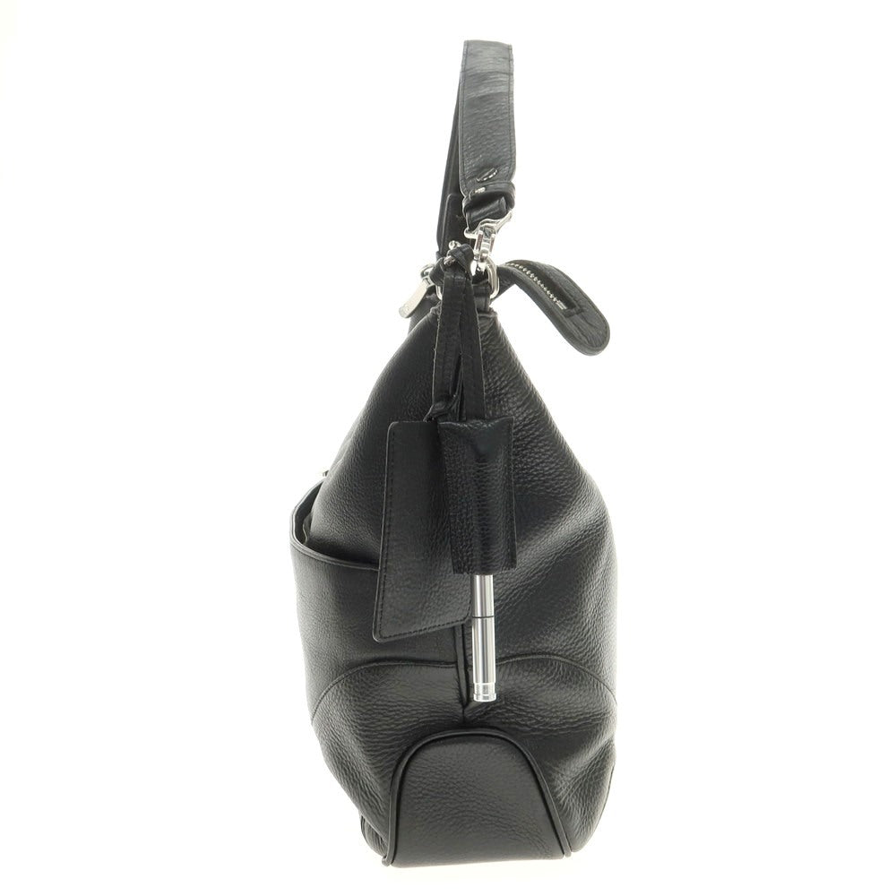 【中古】ペッレモルビダ PELLE MORBIDA シュリンクレザー ワンショルダーバッグ ブラック【 状態ランクC 】【 メンズ 】