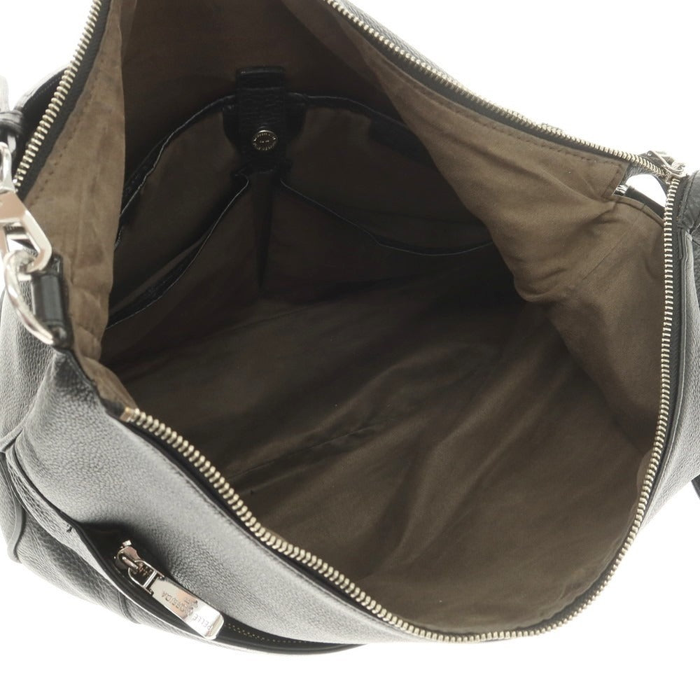 【中古】ペッレモルビダ PELLE MORBIDA シュリンクレザー ワンショルダーバッグ ブラック【 状態ランクC 】【 メンズ 】