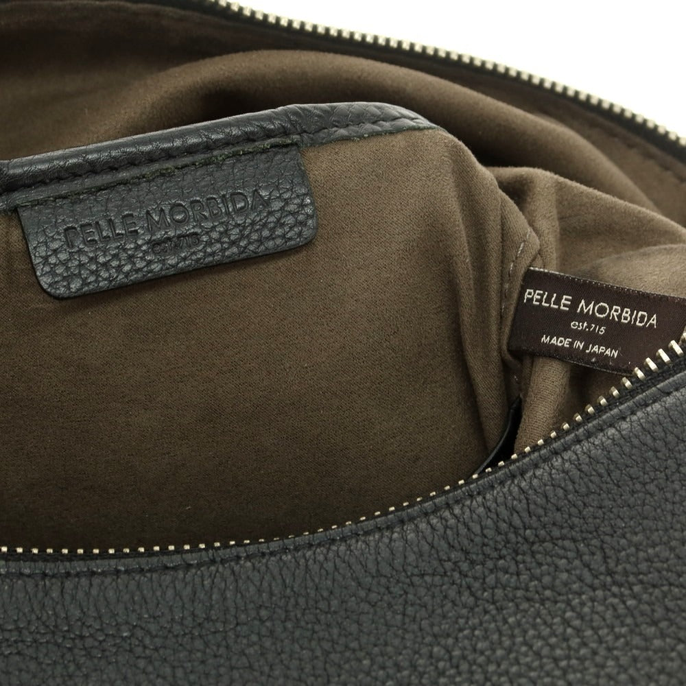 【中古】ペッレモルビダ PELLE MORBIDA シュリンクレザー ワンショルダーバッグ ブラック【 状態ランクC 】【 メンズ 】