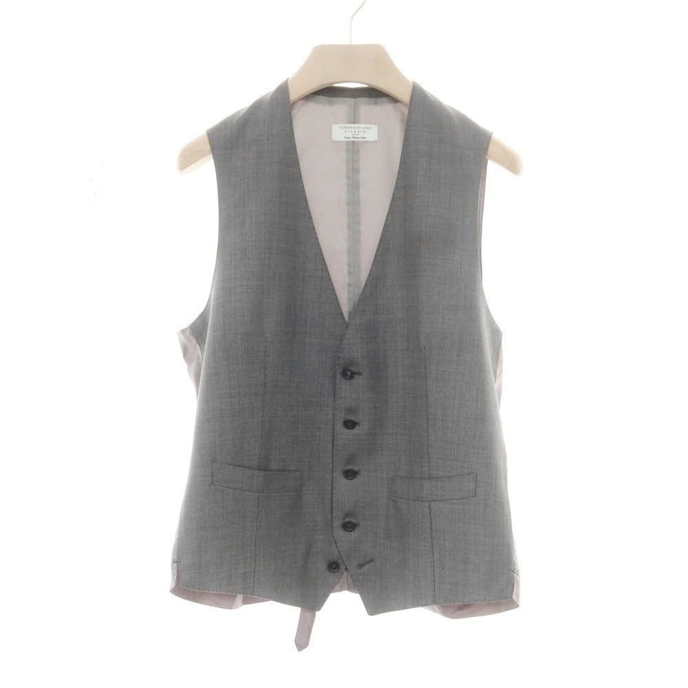 【中古】トゥモローランド TOMORROWLAND ウールシルク スリーピース 2つボタンスーツ グレー【 50 】【 状態ランクB 】【 メンズ 】
