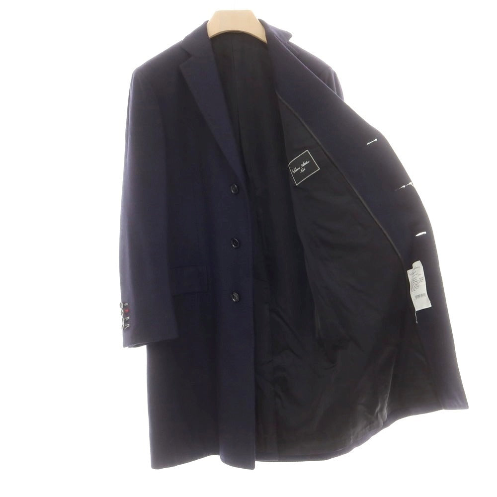 【中古】チェーザレ アットリーニ Cesare Attolini ウールカシミヤ チェスターフィールドコート ネイビー【 48 】【 状態ランクB 】【 メンズ 】