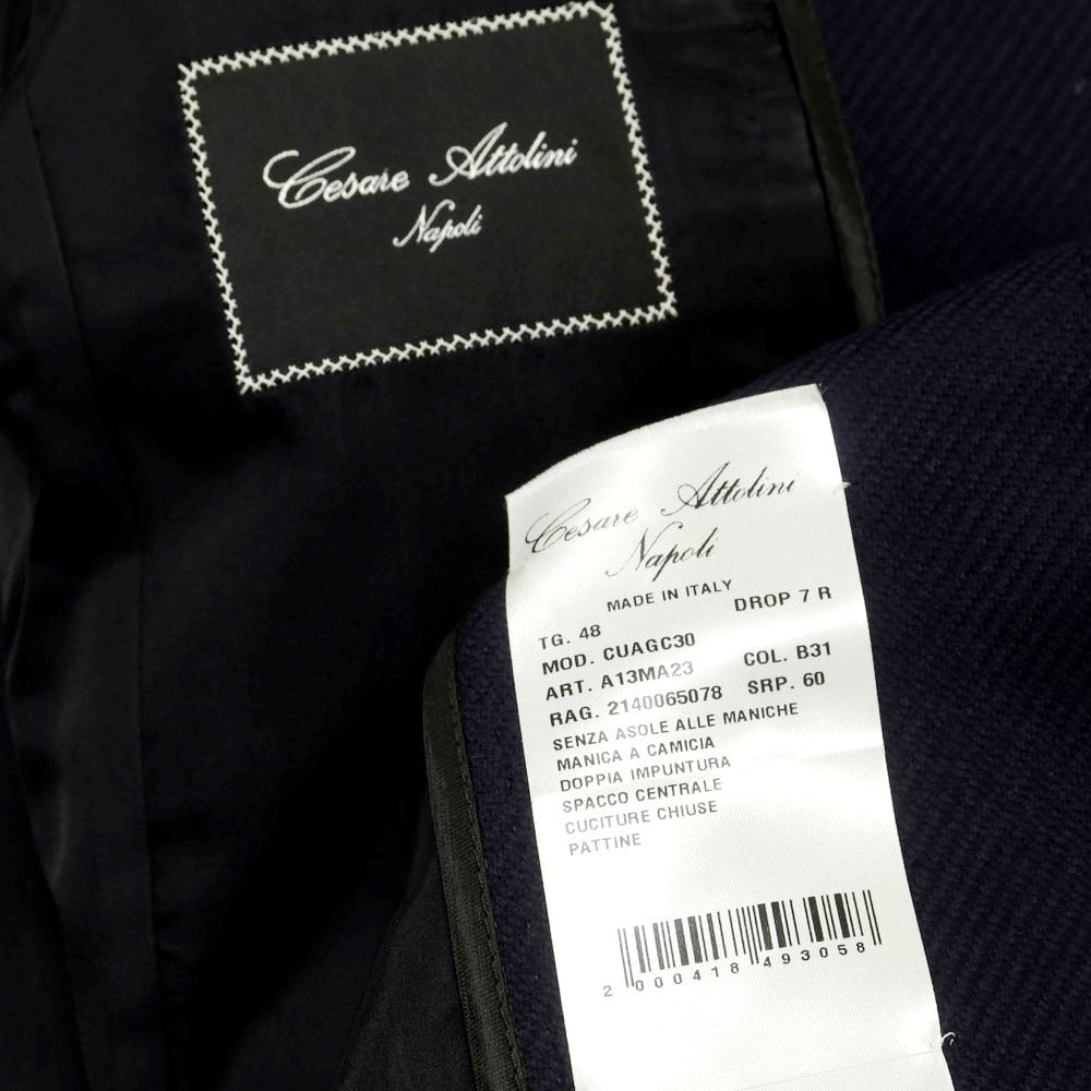 【中古】チェーザレ アットリーニ Cesare Attolini ウールカシミヤ チェスターフィールドコート ネイビー【 48 】【 状態ランクB 】【 メンズ 】