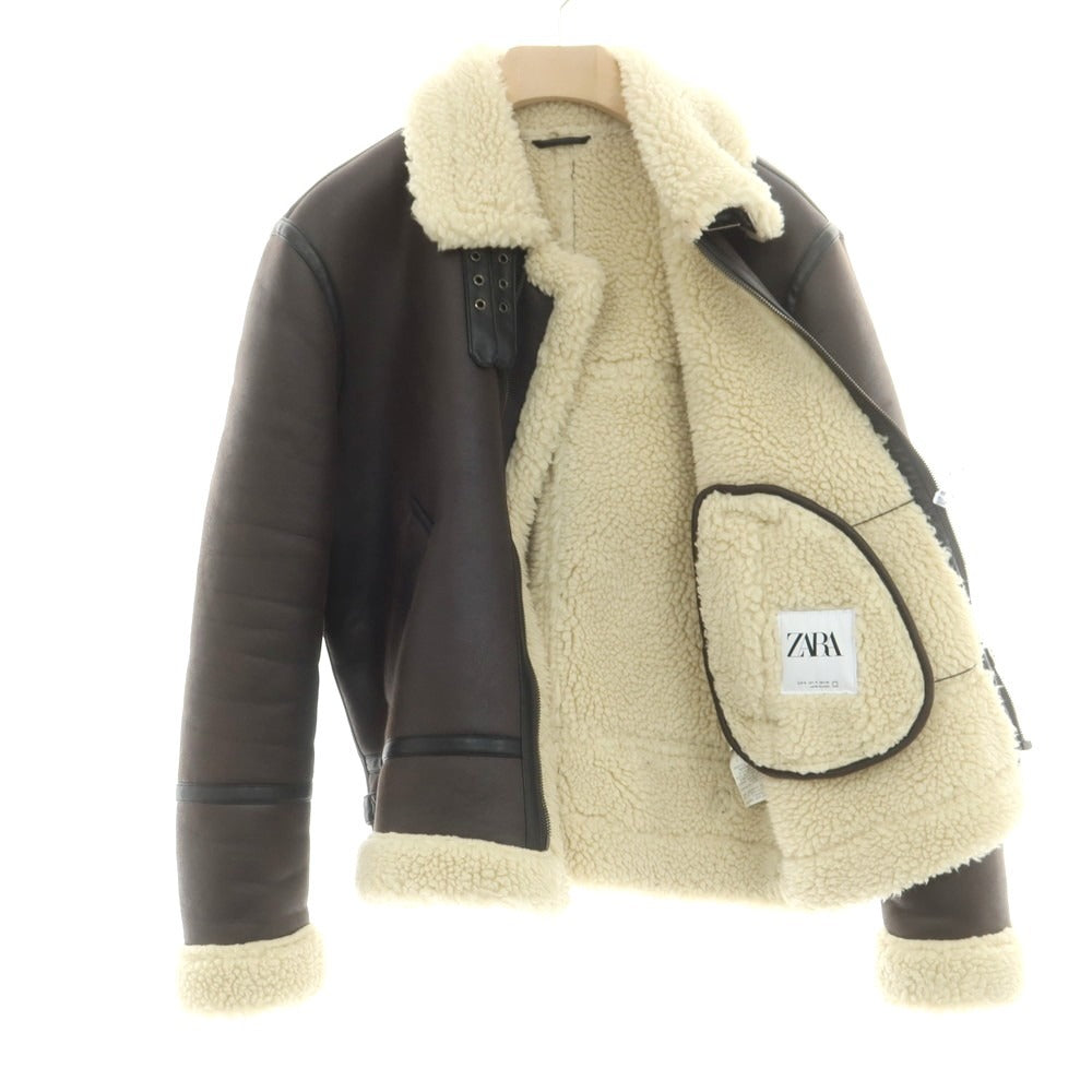 【中古】ザラ ZARA ポリエステル B-3型 フライトジャケット ボアブルゾン ダークブラウン【 M 】【 状態ランクB 】【 メンズ 】