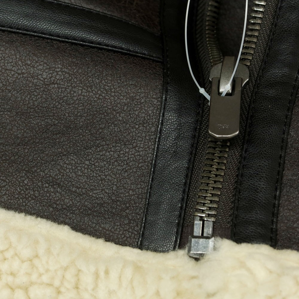 【中古】ザラ ZARA ポリエステル B-3型 フライトジャケット ボアブルゾン ダークブラウン【 M 】【 状態ランクB 】【 メンズ 】