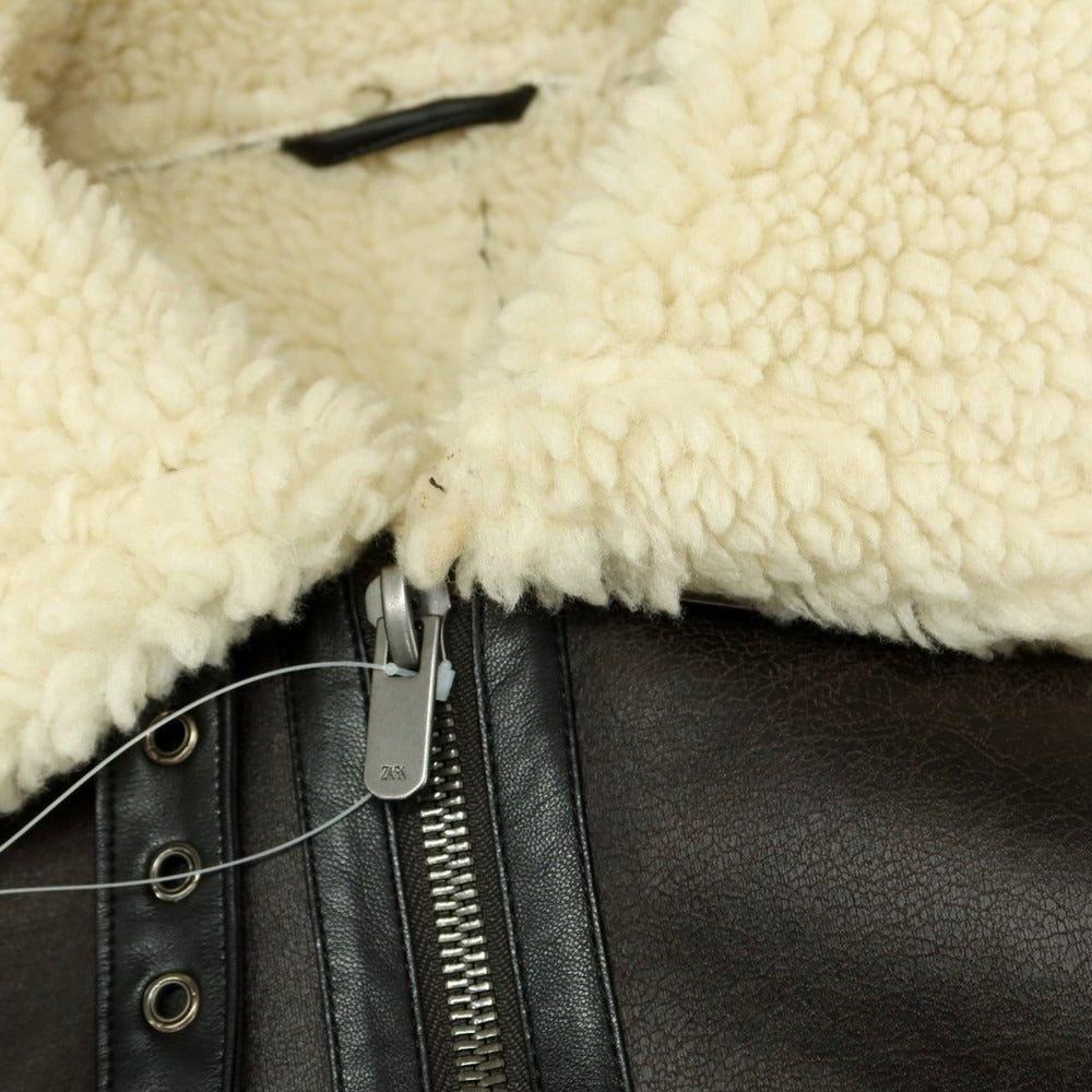 【中古】ザラ ZARA ポリエステル B-3型 フライトジャケット ボアブルゾン ダークブラウン【 M 】【 状態ランクB 】【 メンズ 】