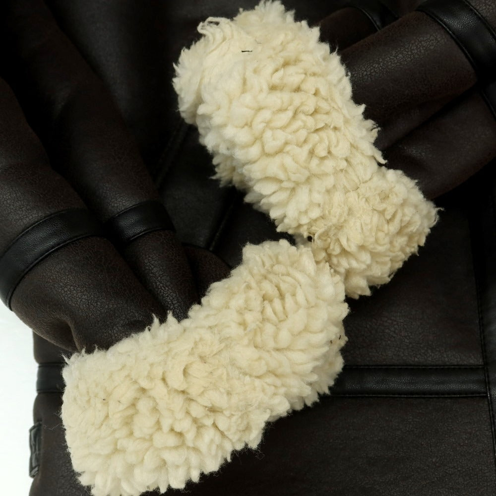 【中古】ザラ ZARA ポリエステル B-3型 フライトジャケット ボアブルゾン ダークブラウン【 M 】【 状態ランクB 】【 メンズ 】