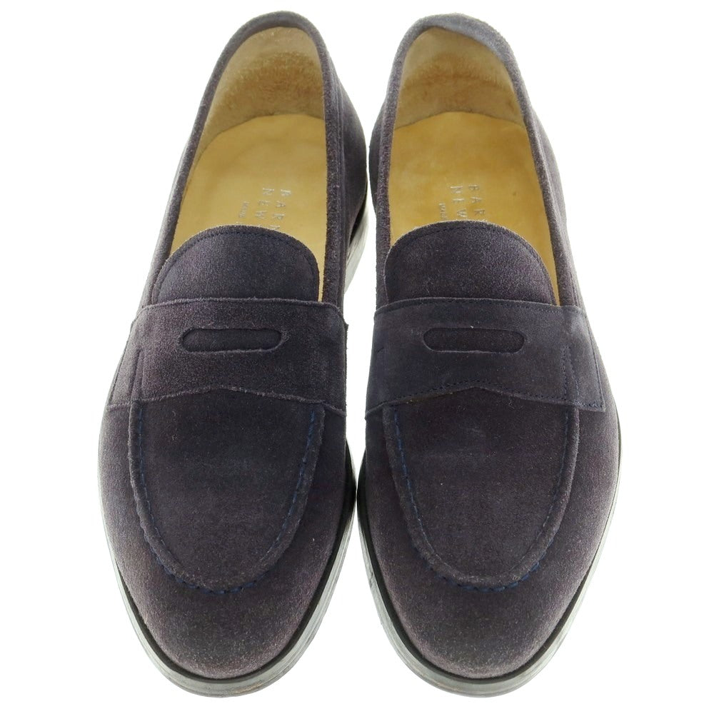 【中古】バーニーズニューヨーク BARNEYS NEWYORK スエード コイン ローファー ネイビー【 40 】【 状態ランクC 】【 メンズ 】