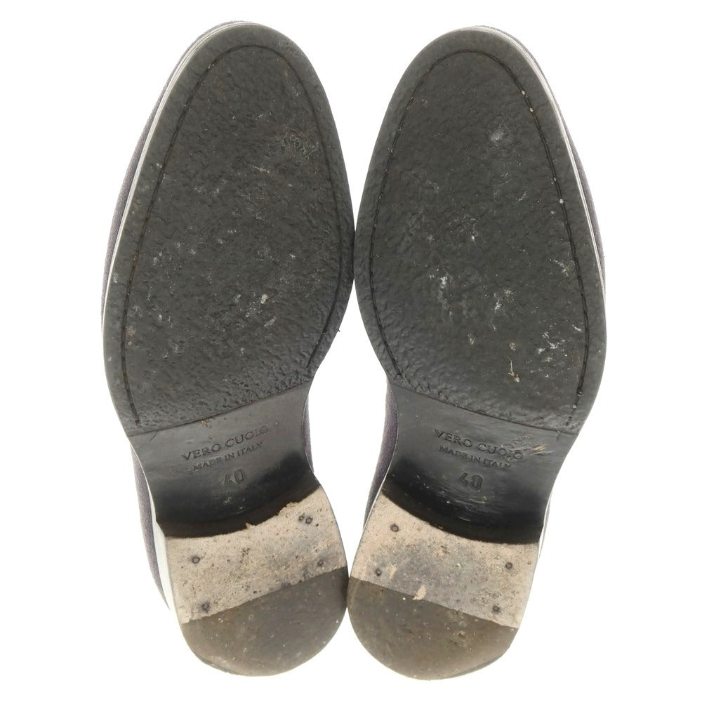 【中古】バーニーズニューヨーク BARNEYS NEWYORK スエード コイン ローファー ネイビー【 40 】【 状態ランクC 】【 メンズ 】