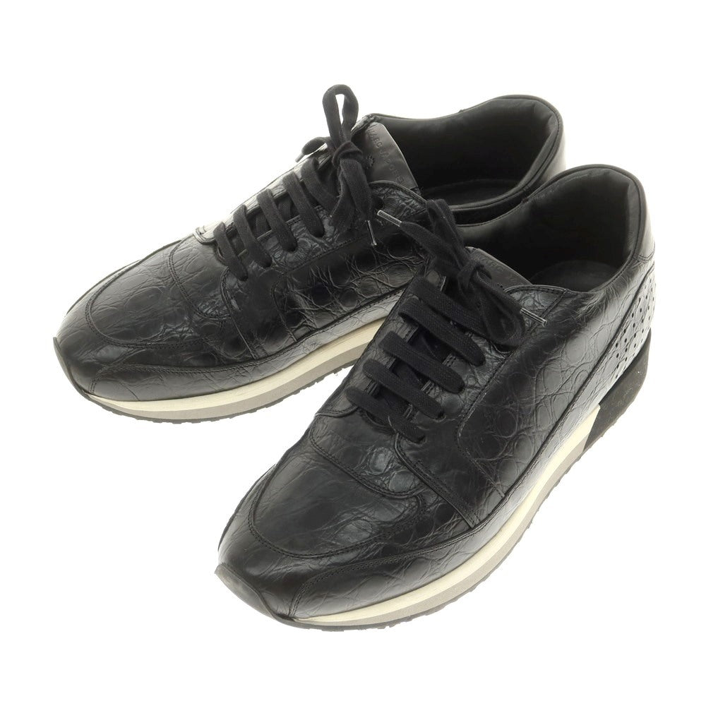 【中古】マークジェイコブス MARC JACOBS クロコダイル型押しレザー スニーカー ブラック【 43 】【 状態ランクB 】【 メンズ 】