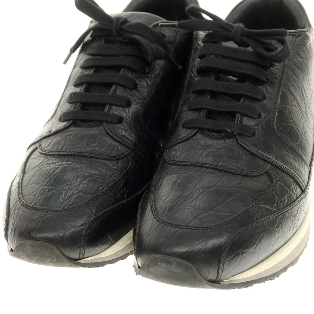 【中古】マークジェイコブス MARC JACOBS クロコダイル型押しレザー スニーカー ブラック【 43 】【 状態ランクB 】【 メンズ 】